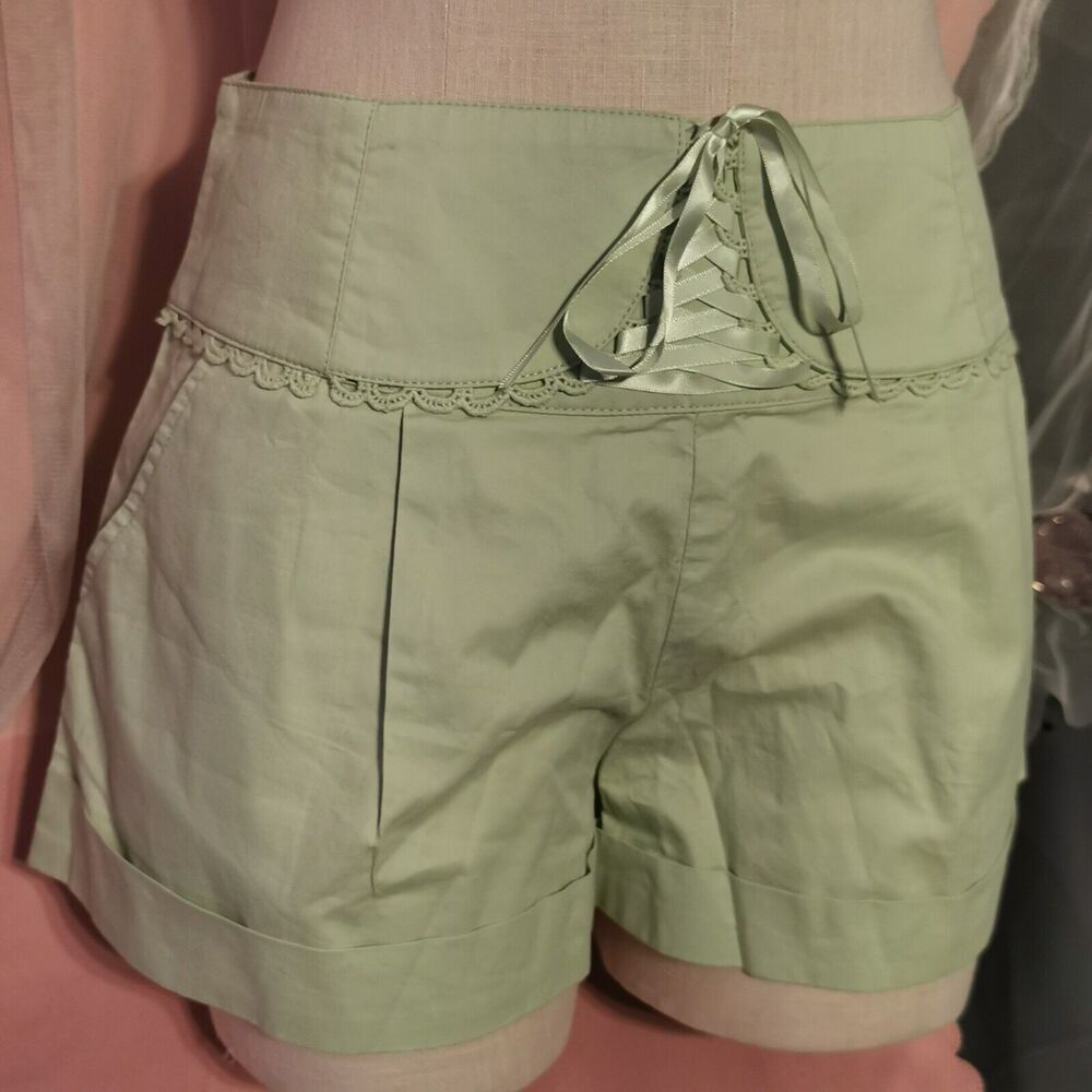 Ank Rouge Green Shorts Women's Small Boho Party Casual Summer Japan Import Cute